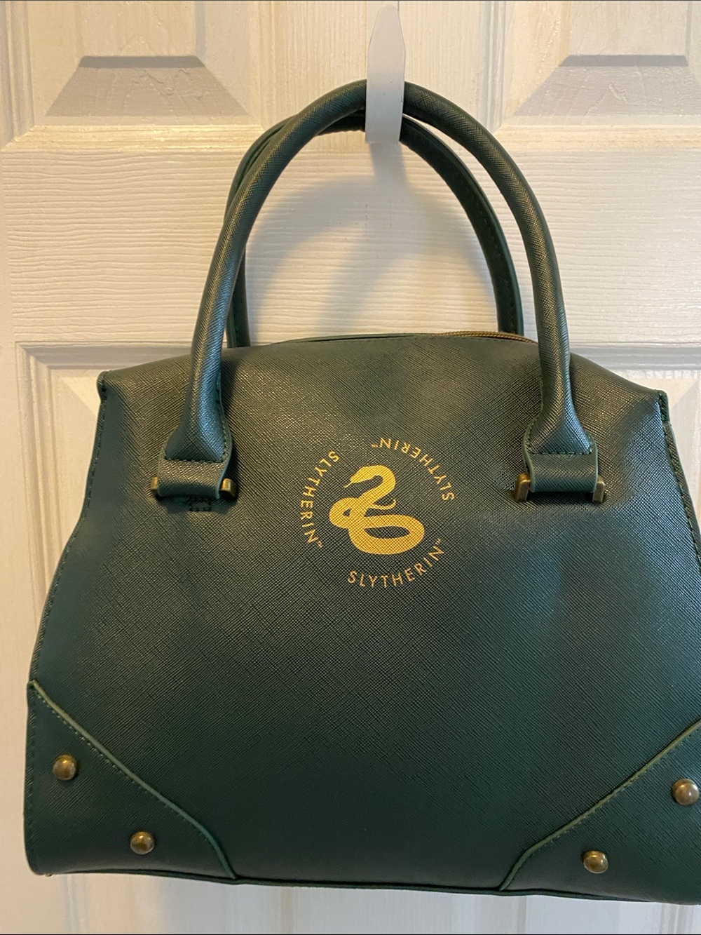 Warner Bros. Slytherin Dark Green Satchel with Gold Crest - Picture 6 of 7